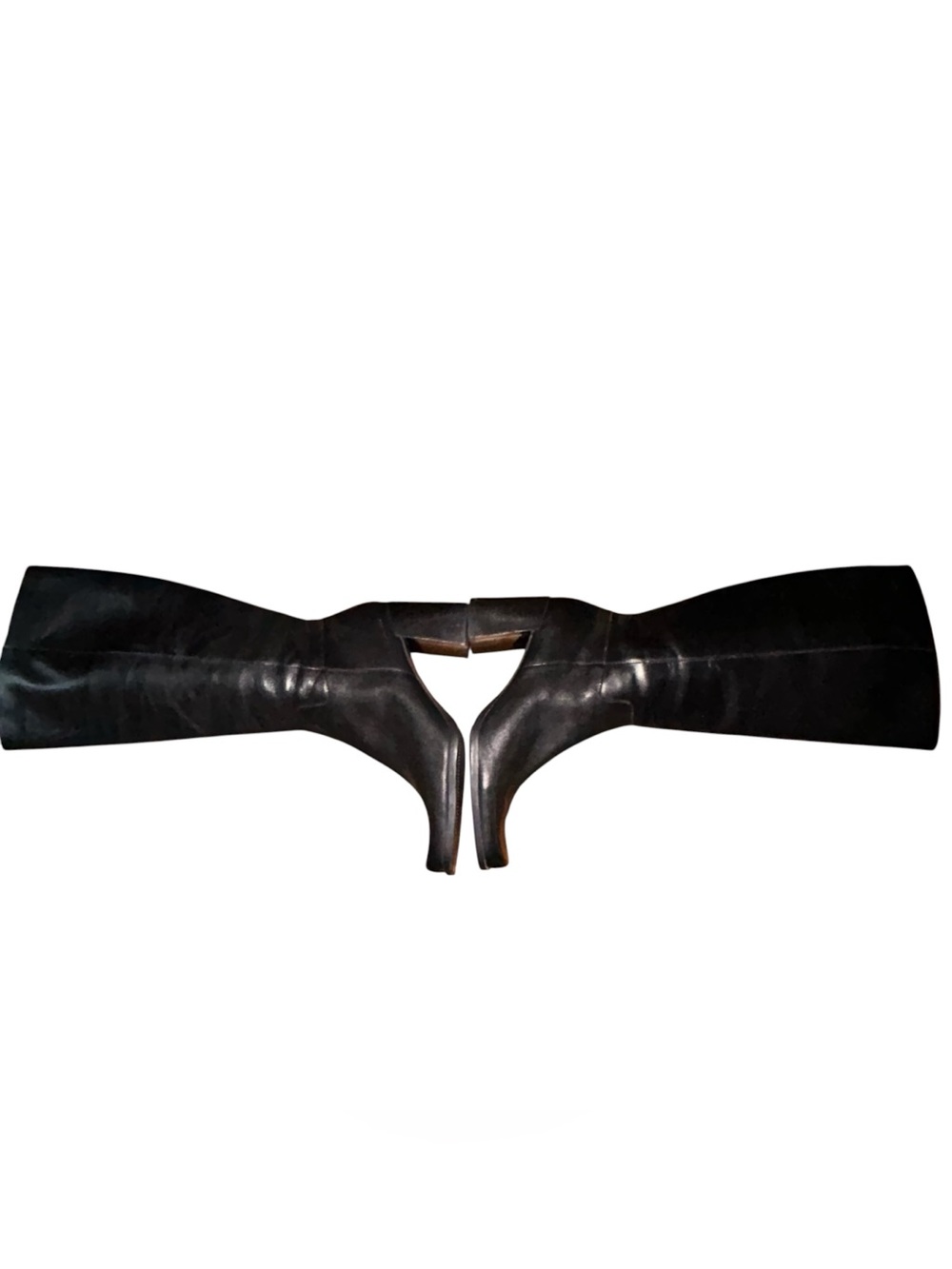 Westies Alexein Black Knee High Boots Women’s‎ Size 8M Leather Zip Block Heel - Picture 2 of 10